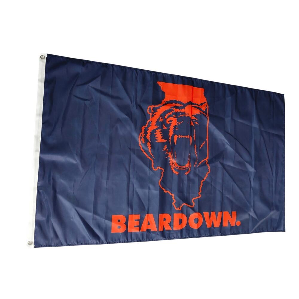 Chicago Bears Flag BEARDOWN 3 by 5 Feet Brand New Grommets for Hangining